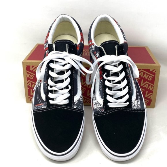 VANS Old Skool Shoe Casual Low Top Canvas Suede Red Black Men's Size VN0A4U3BWZ4 - Picture 7 of 11